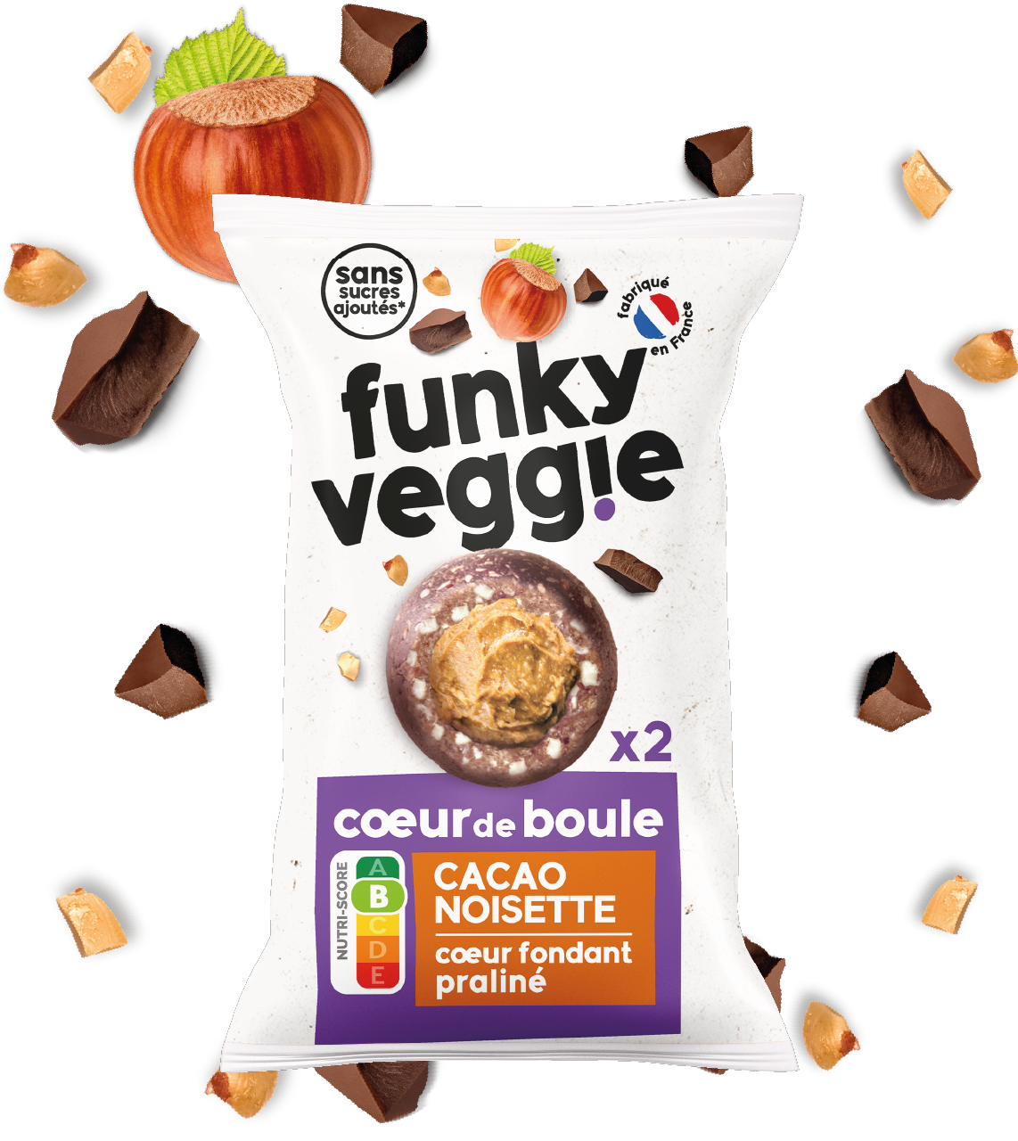 Funky Veggie - Produit - CACAO NOISETTE - PRALINÉ